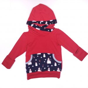 Hanorac Red, Snow Man, evolutiv, cu gluga si buzunar cangur